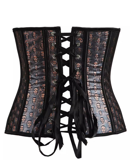 Renaissance Corset Top Underbust Corset with Steel Boning and Lace-Up Back