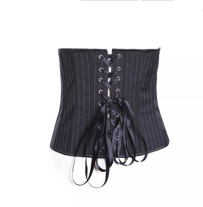 Underbust Corset with Steel Boning and Lace-Up Back