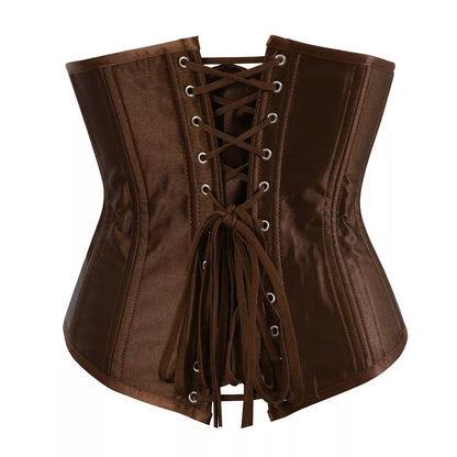 Satin Underbust Corset with Steel Boning and Lace-Up Back