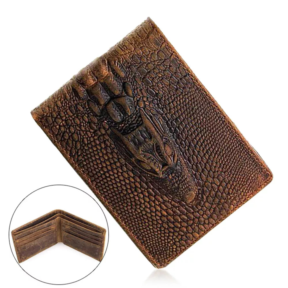 Vintage Genuine Leather Wallet with Multiple Card Slots and Folding Design