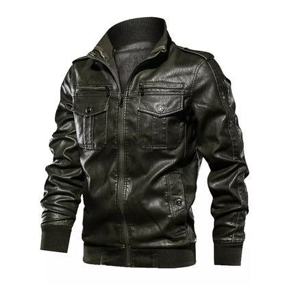 Men's Lightweight Faux Leather Biker Jacket | Trendy Moto Style