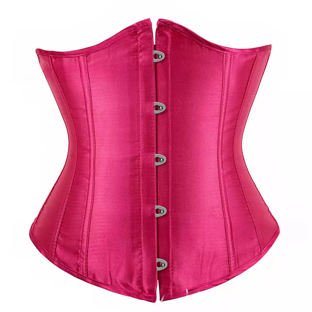 Silk Underbust Corset with Steel Boning and Lace-Up Back