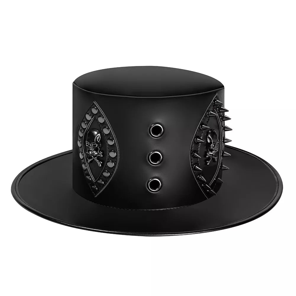 Steampunk Flat Top Rivet Magic Hat Halloween Party Hat