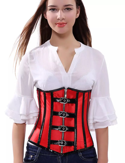 Steampunk Corset with Front Buckle Closure