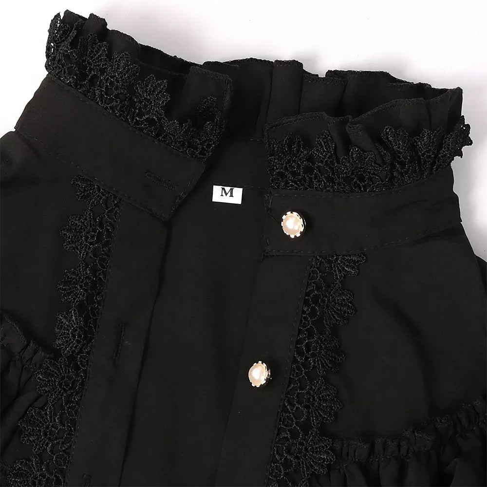 Women's Victorian Era Shirt Gothic Vintage Long Sleeve Blouse