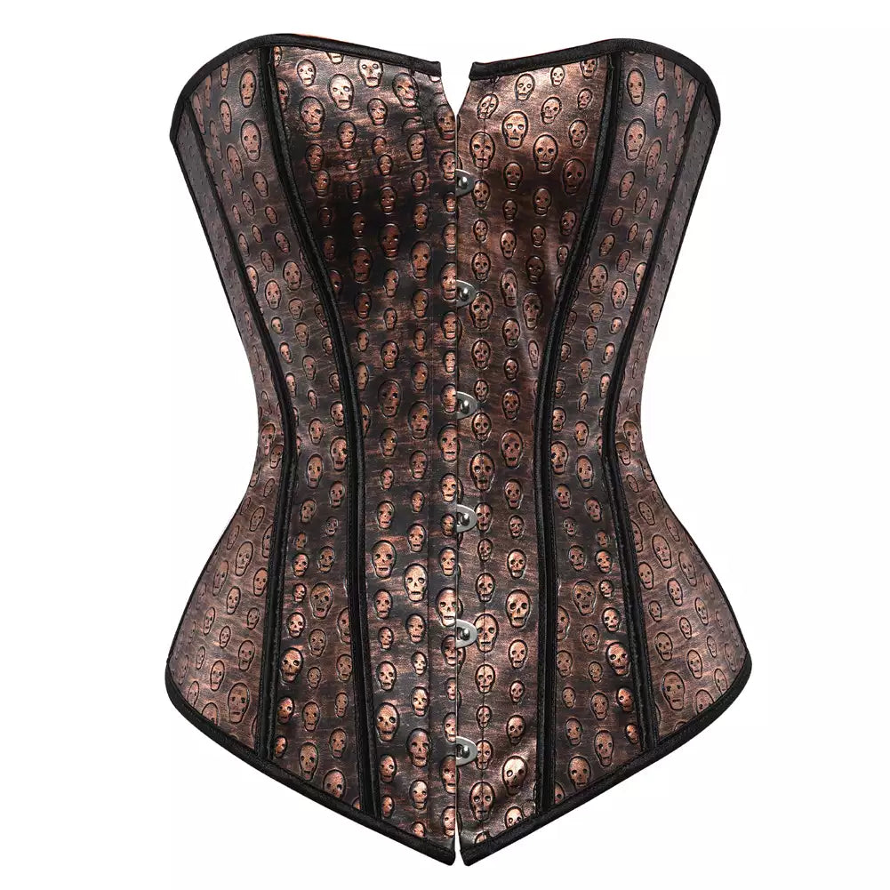 Gothic Corset Underbust Corset with Steel Boning and Front Busk Closure