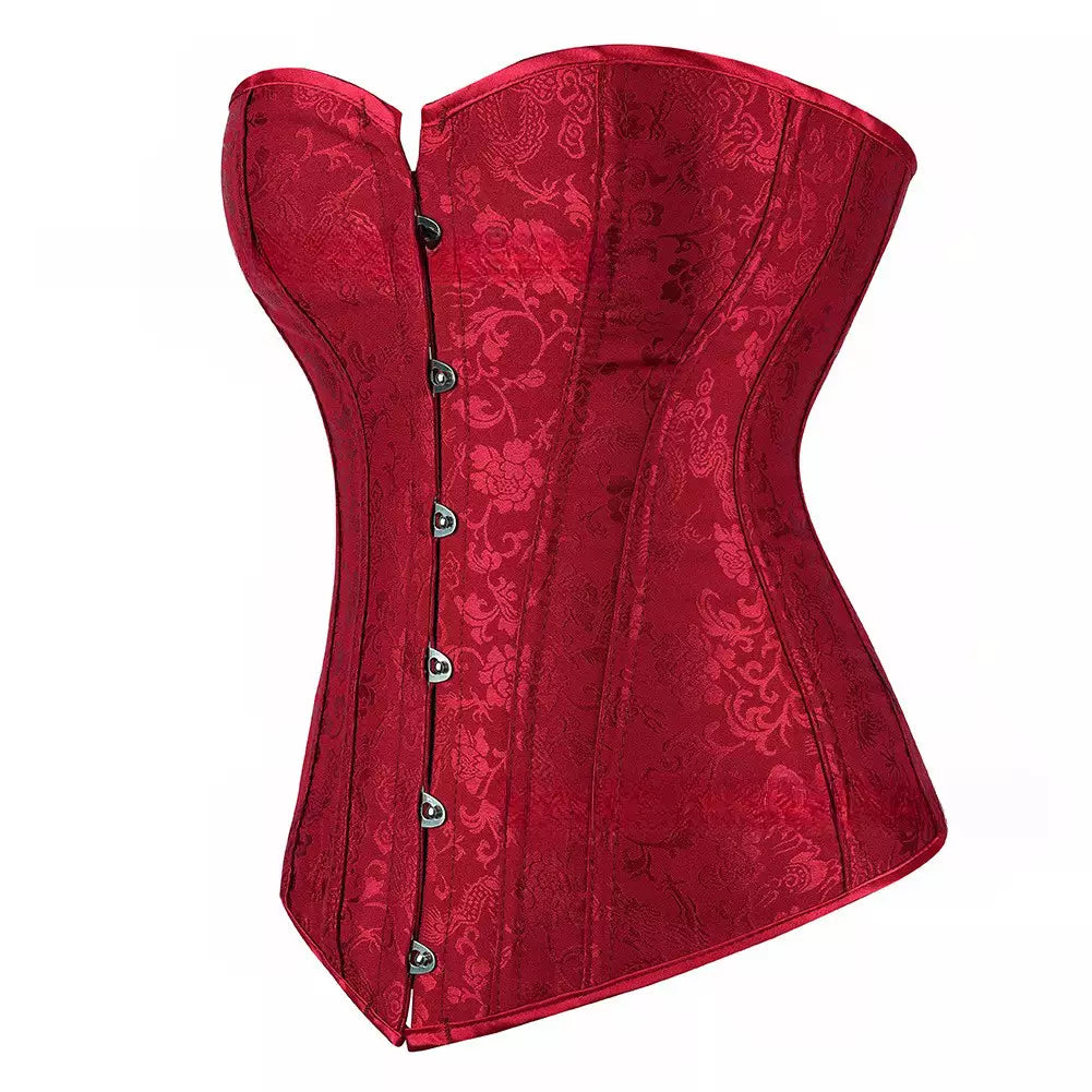 Overbust Corset with Steel Boning and Lace-Up Back