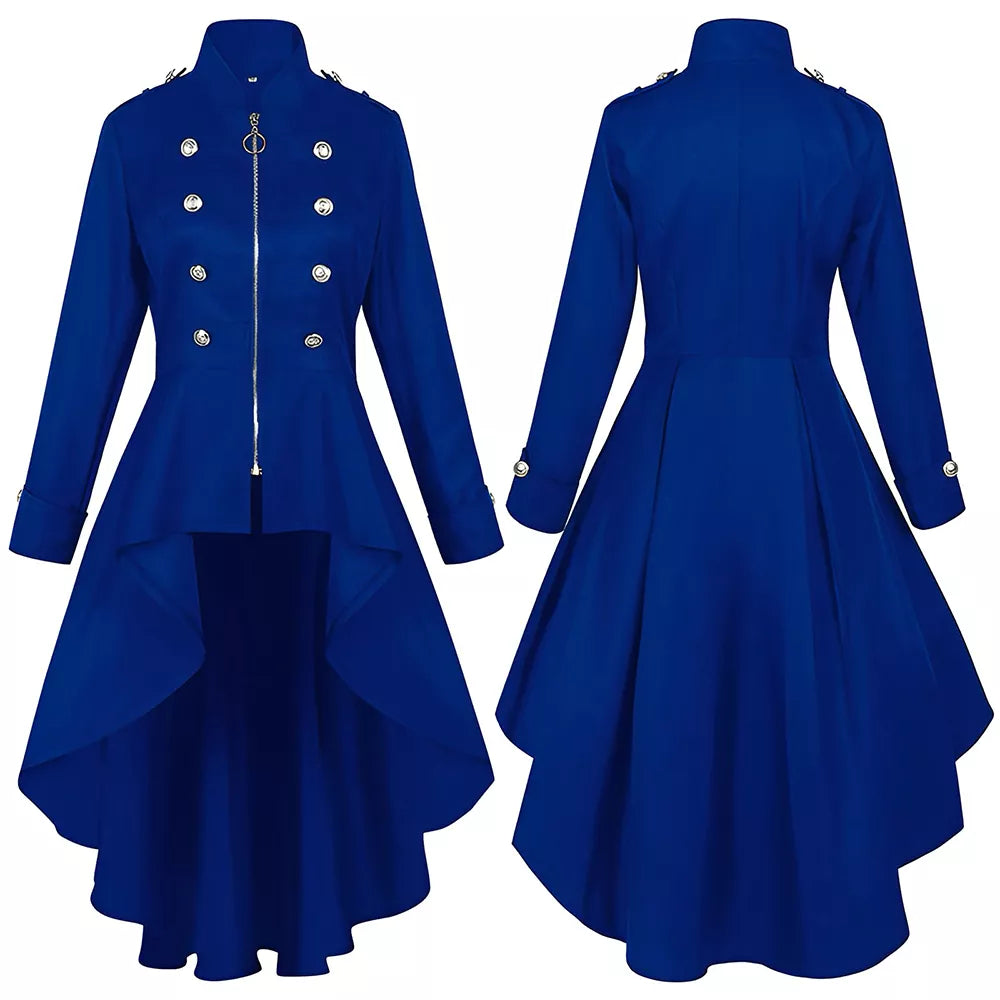 Women's Medieval Vintage Tailcoat Long Dress Halloween Cosplay Costume