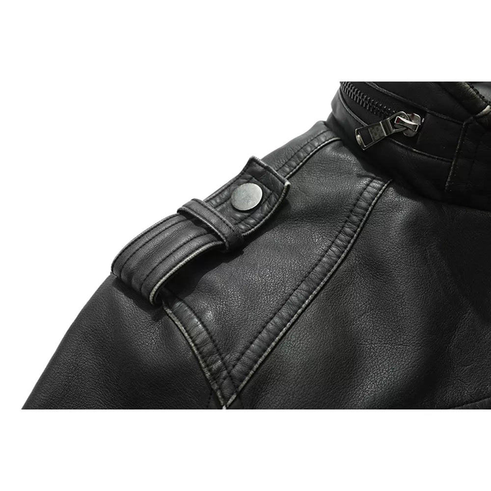 Mens Faux Leather Jacket Lightweight Fashion Motorcycle Leather Jackets Coat