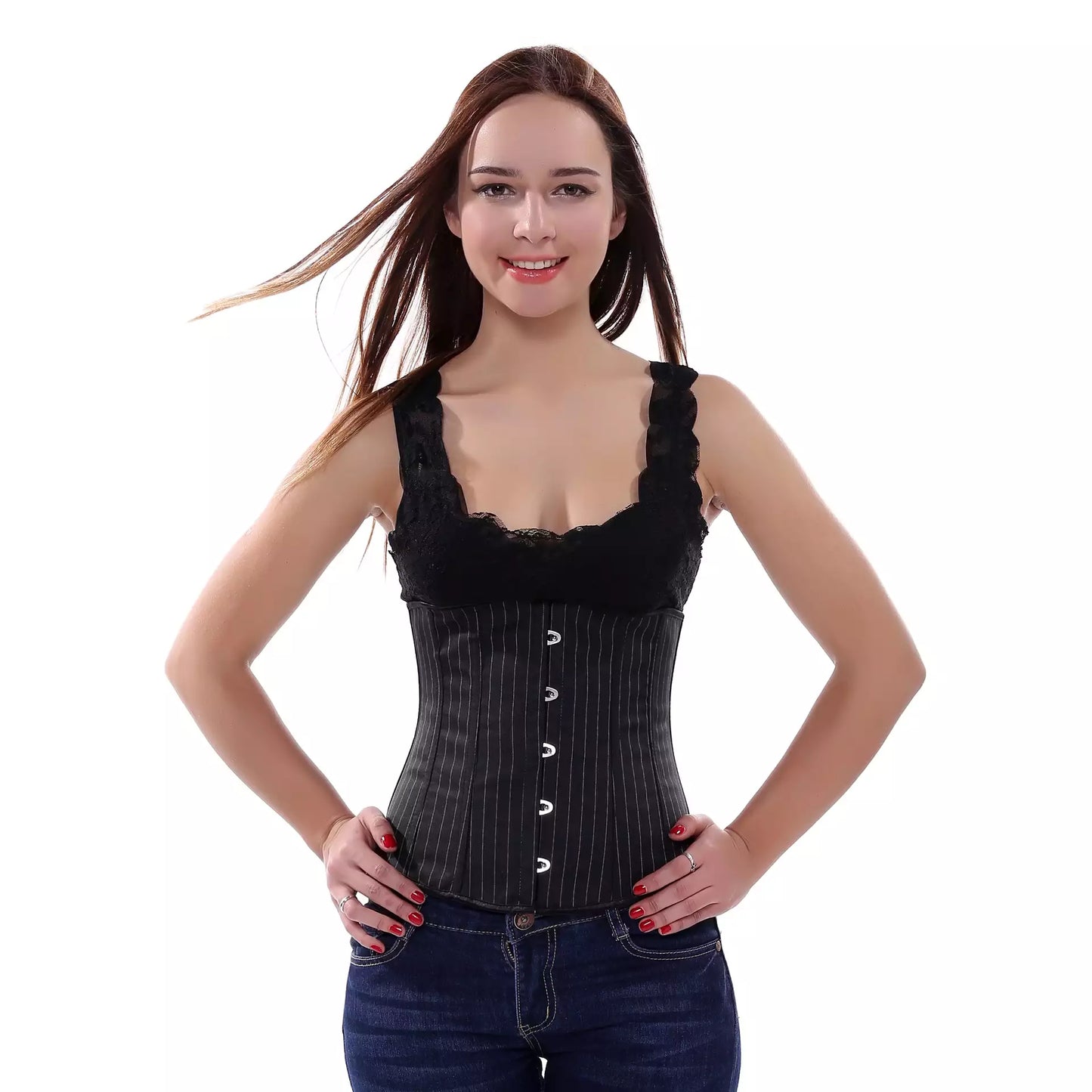 Underbust Corset with Steel Boning and Lace-Up Back