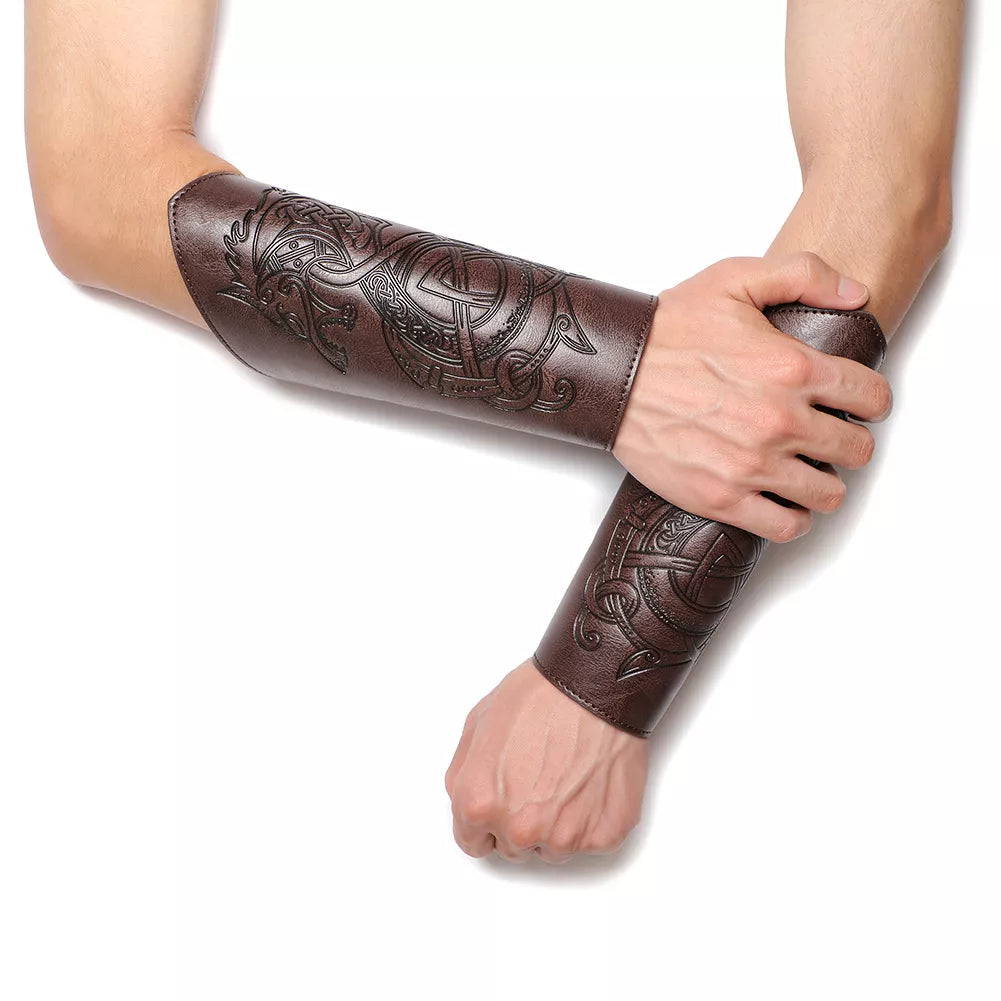 Medieval Vintage Embossed Bracers Knight Arm Guards Cosplay Prop