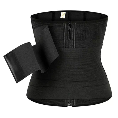 Removable Strap Zip-Up Sports Waist Trainer and Shapewear Belt