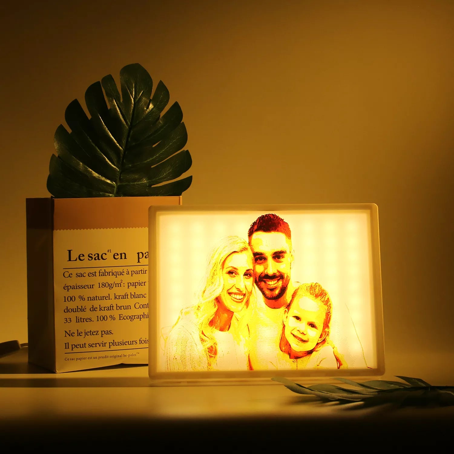 Custom Family Photo Frame with Light