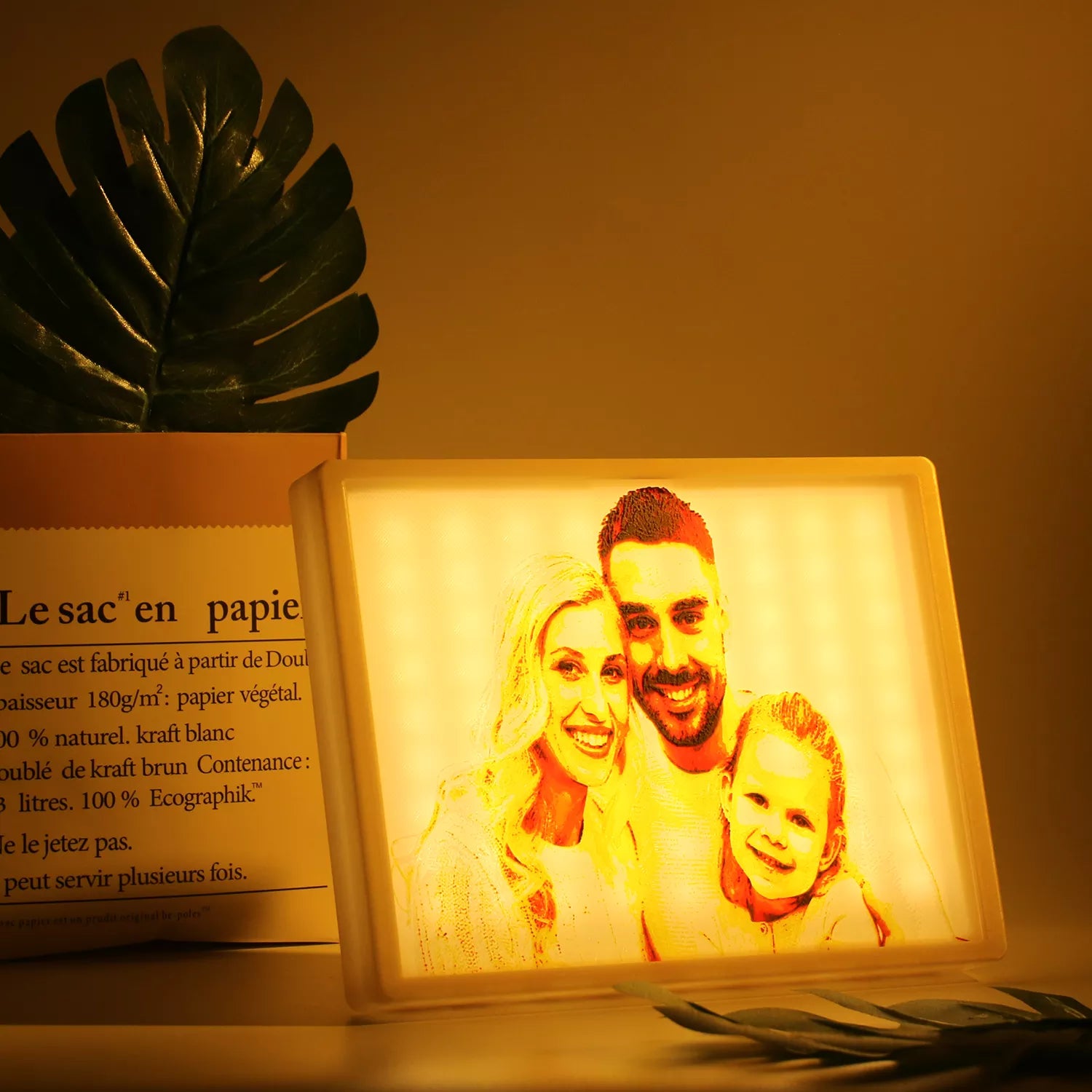 Custom Family Photo Frame with Light