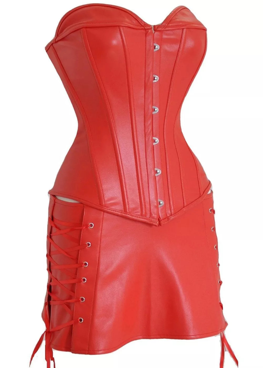 Leather Corset Dress with Lace-Up Sides