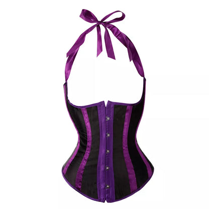 Halter Overbust Corset with Front Busk Closure