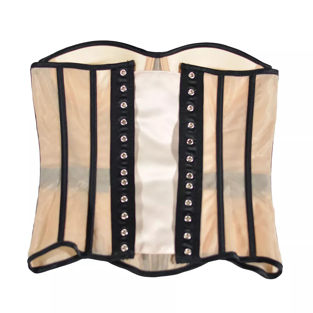 Sheer Mesh Corset with Boning and Breathable Design