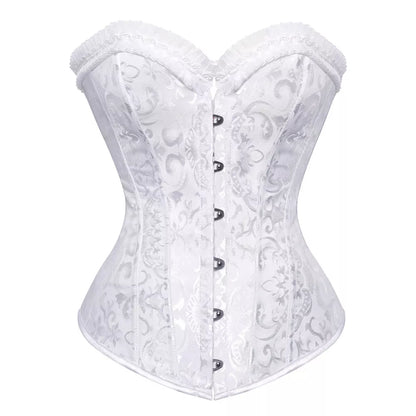 Overbust Corset with Steel Boning and Lace Trim