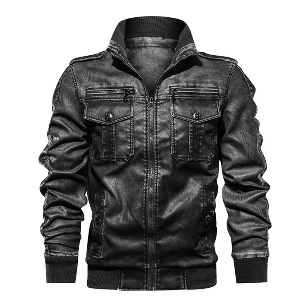 Men's Lightweight Faux Leather Biker Jacket | Trendy Moto Style