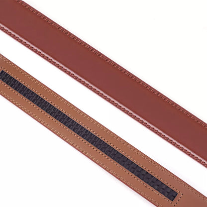 Men's Genuine Leather Belt with 'M' Letter Automatic Buckle