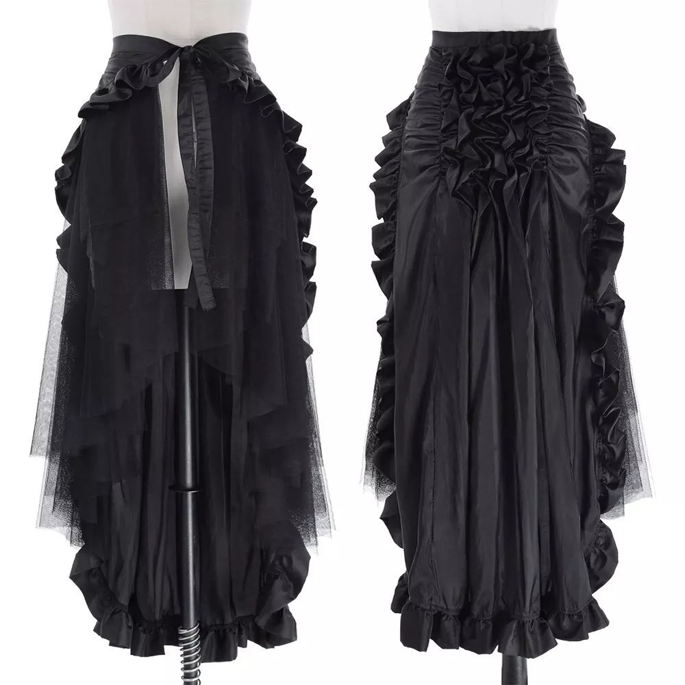 Women's Plus Size Steampunk Gothic Victorian Ruffle Pirate Wrap Skirt