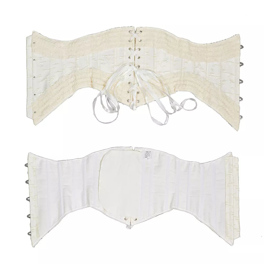 Renaissance 30cm Jacquard Waist Cincher with 5 Hooks and Lace-Up Closure