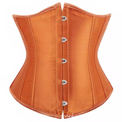 Silk Underbust Corset with Steel Boning and Lace-Up Back