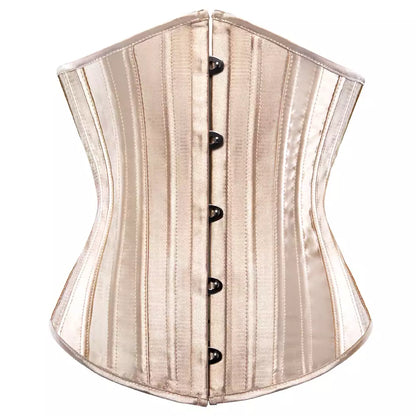 Satin Underbust Corset with Steel Boning and Lace-Up Back