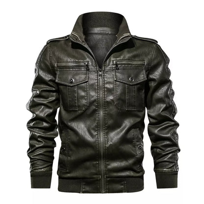 Men's Lightweight Faux Leather Biker Jacket | Trendy Moto Style