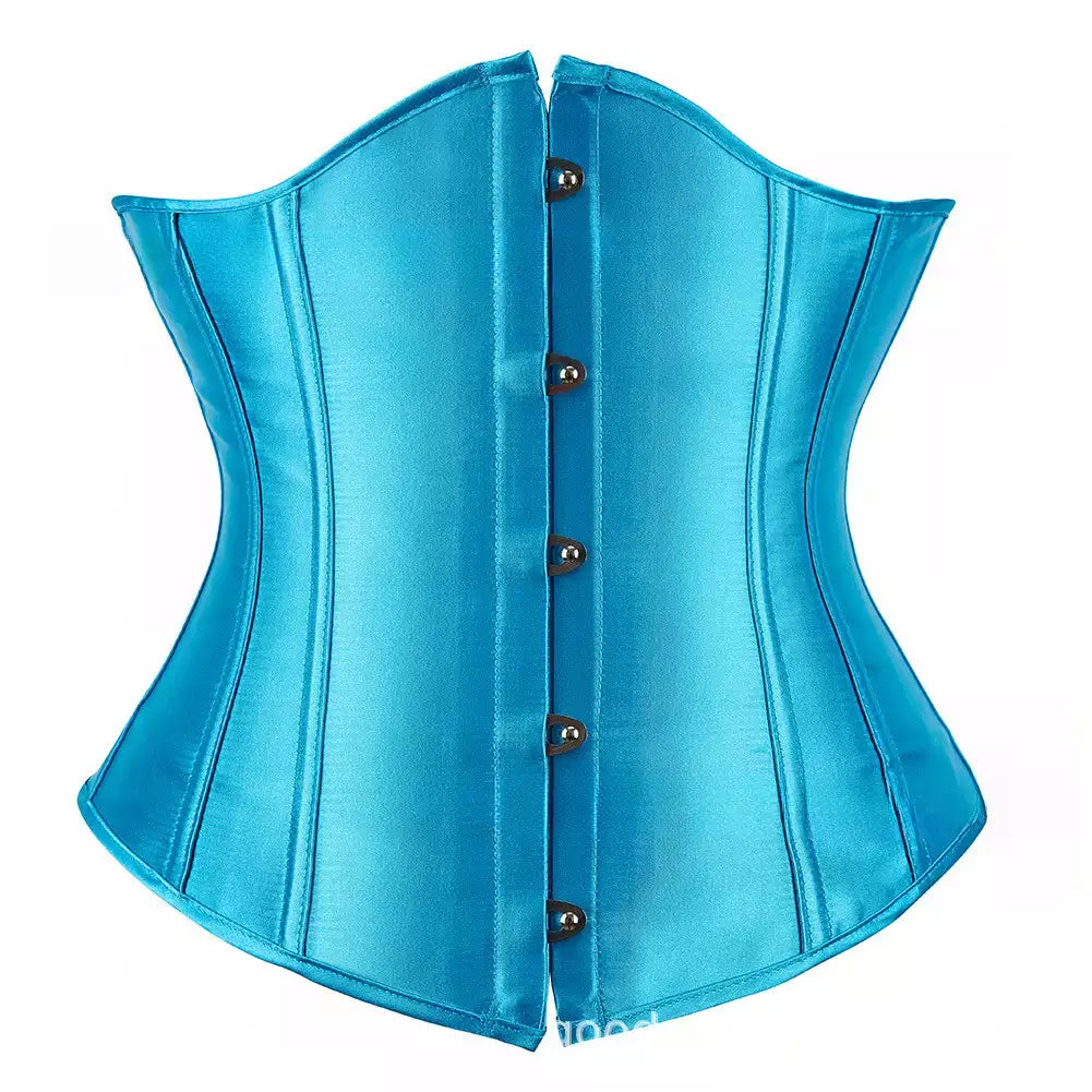 Silk Underbust Corset with Steel Boning and Lace-Up Back