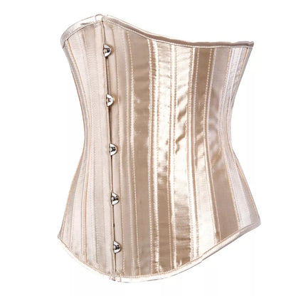 Satin Underbust Corset with Steel Boning and Lace-Up Back