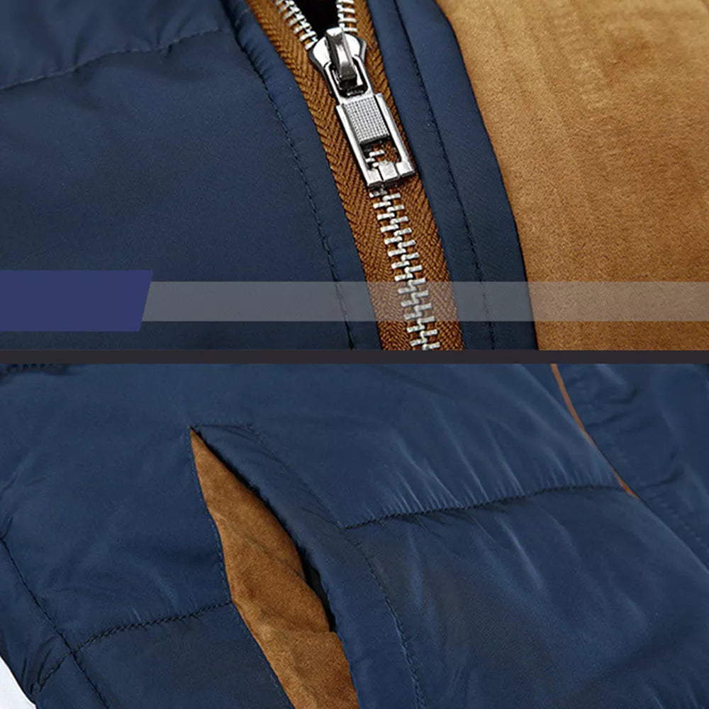 Men's Insulated Hooded Jacket with Fleece Lining for Winter Warmth