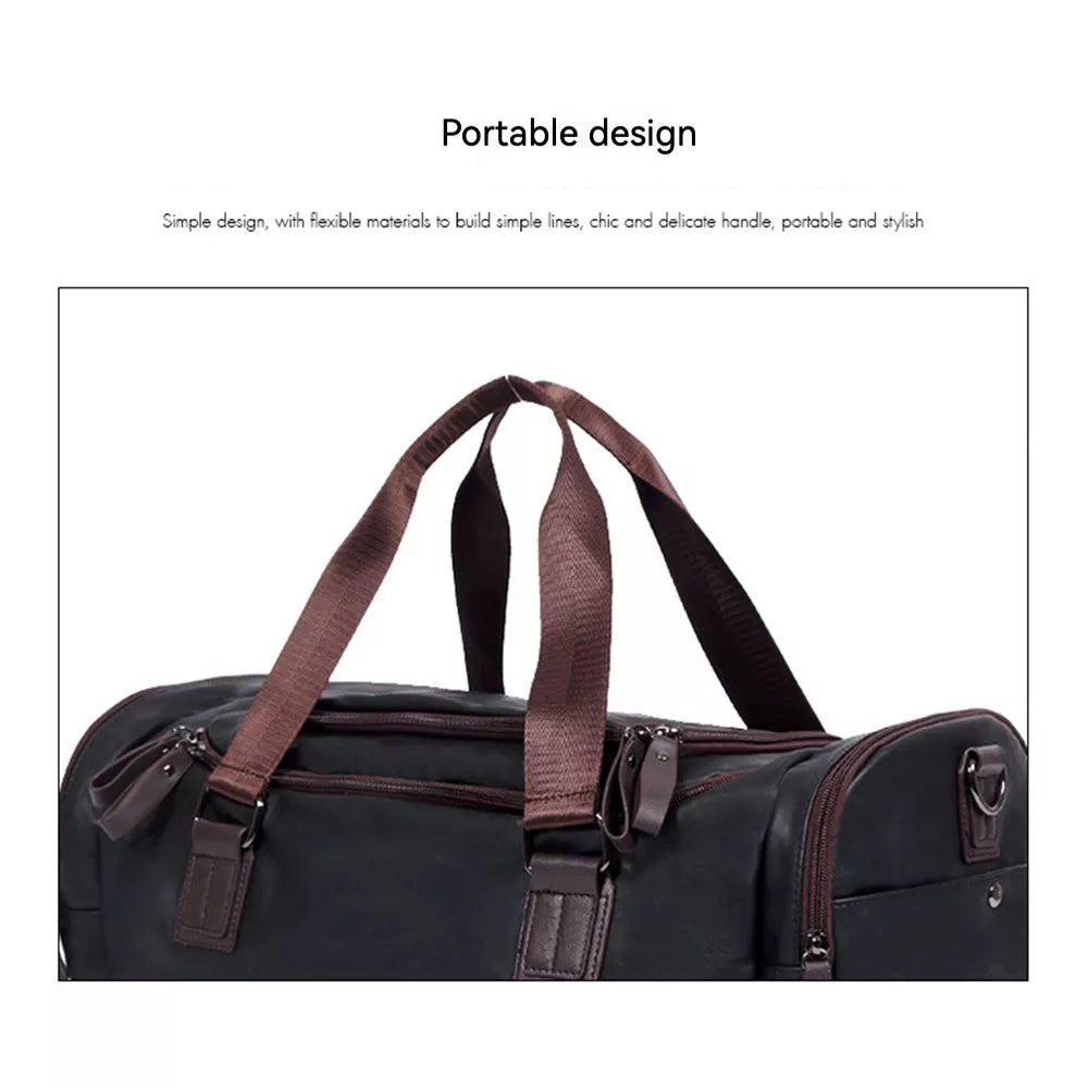 Large Capacity PU Leather Carry Bag