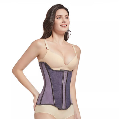 Purple Latex Waist Trainer and Abdominal Shapewear Belt for Sports