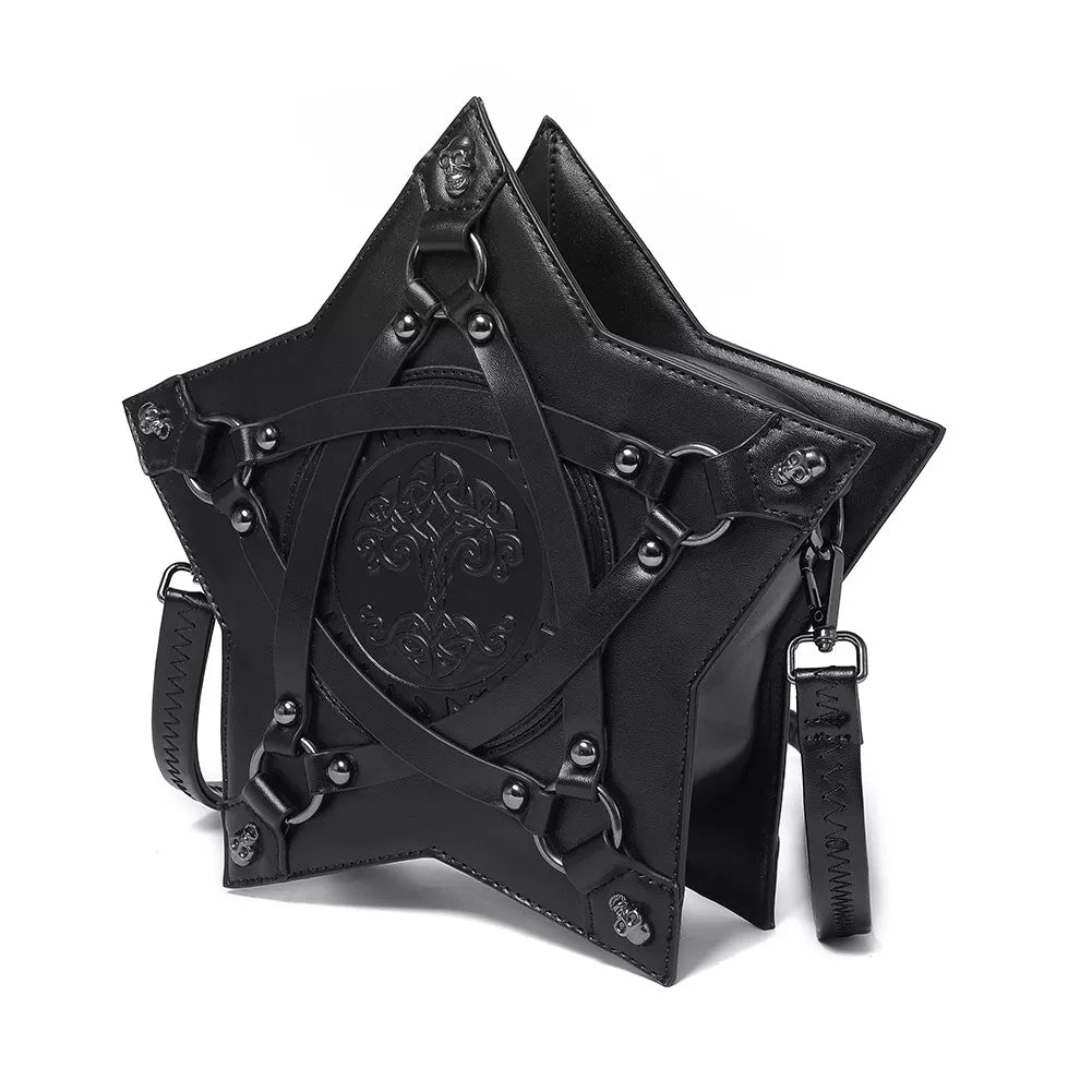 Gothic Punk Embossed Women's Backpack and Crossbody Bag