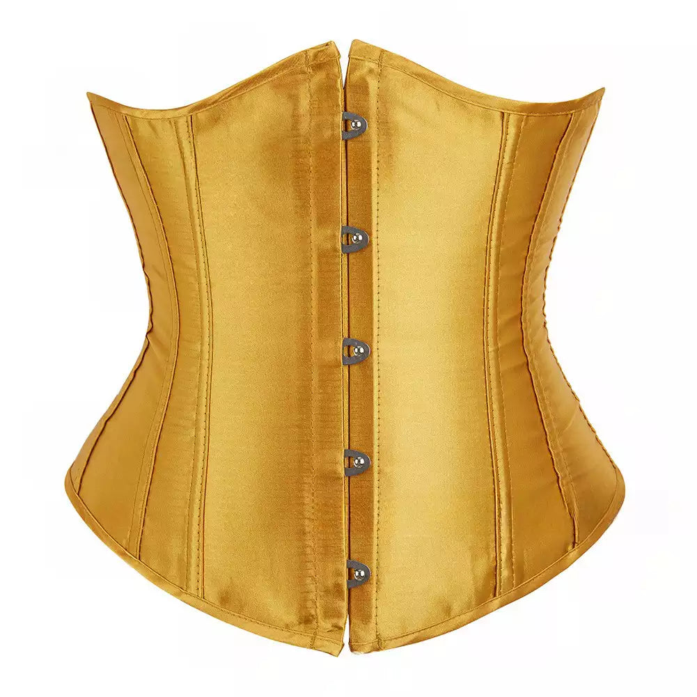 Silk Underbust Corset with Steel Boning and Lace-Up Back