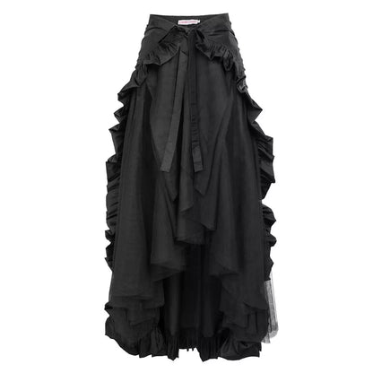 Women's Plus Size Steampunk Gothic Victorian Ruffle Pirate Wrap Skirt