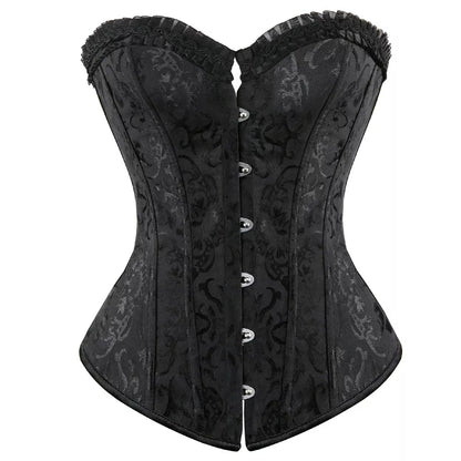 Overbust Corset with Steel Boning and Lace Trim