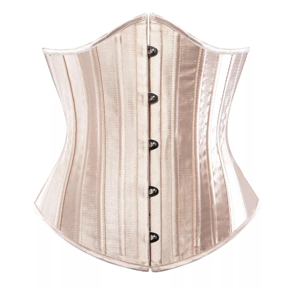 Satin Underbust Corset with Steel Boning and Lace-Up Back