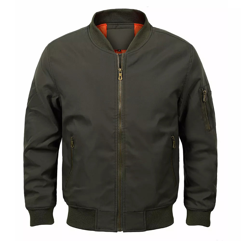 Men’s Stand Collar Flight Bomber Jacket