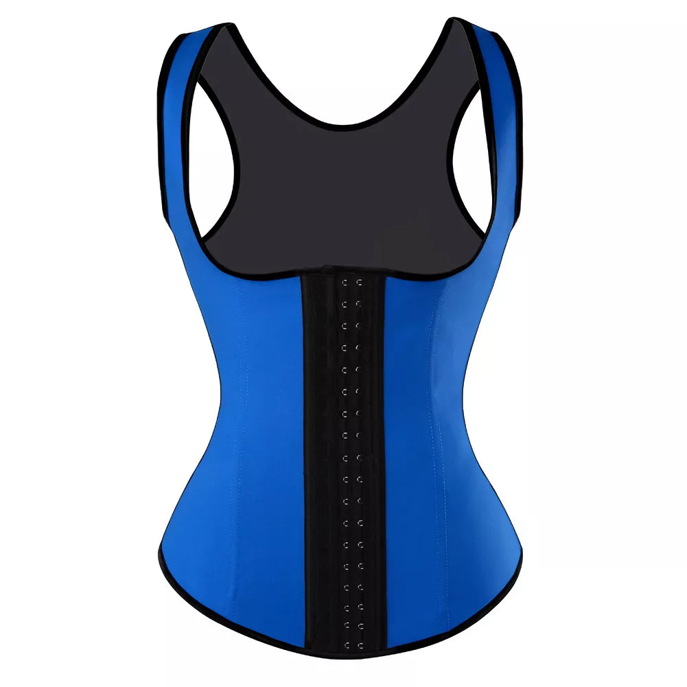 Waist Trainer Vest with Hook-and-Eye Closure and Shoulder Straps