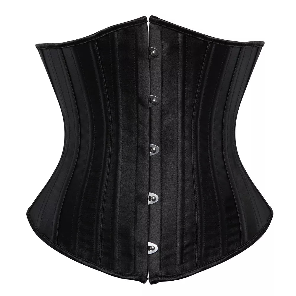 Satin Underbust Corset with Steel Boning and Lace-Up Back