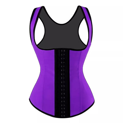 Waist Trainer Vest with Hook-and-Eye Closure and Shoulder Straps