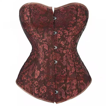 Overbust Corset with Steel Boning and Lace-Up Back