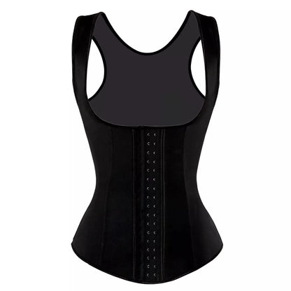 Waist Trainer Vest with Hook-and-Eye Closure and Shoulder Straps