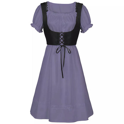 Women's Gothic Dress Victorian Era Ruffle Dress