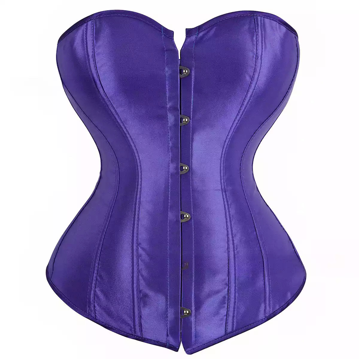 Silk Corset Overbust Corset with Steel Boning and Lace-Up Back