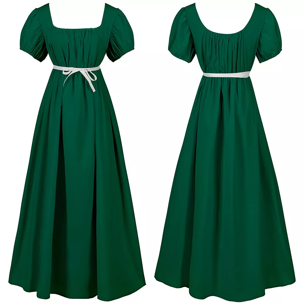 Women's Victorian Long Dress Medieval High-Waisted Ball Gown Cosplay Costume