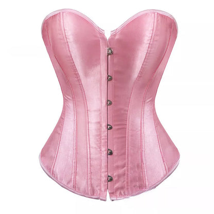 Classic Satin Overbust Corset Top with Steel Boning