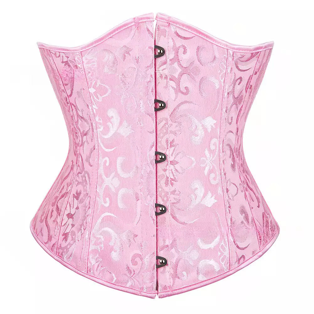 Victorian Underbust Corset with Lace-Up Back and Front Busk Closure